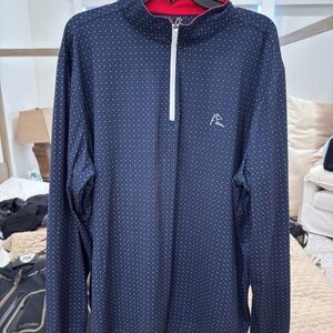 Rhoback Navy and Red Quarter-Zip Pullover